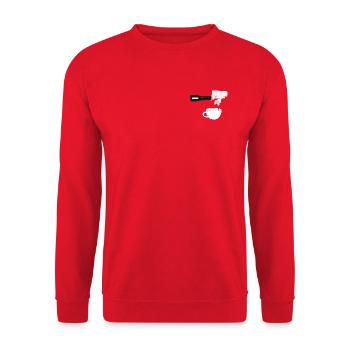Siebträger. - Unisex Pullover - Rot - Vorne - Alina (178cm) & Michal (187cm)
