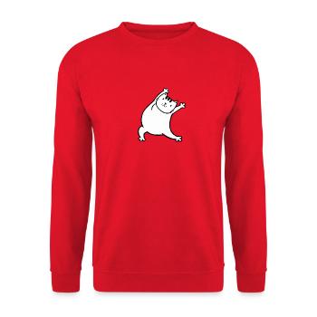 Gym Cat Gymnastik Yoga Katze Mietze Mietzekatze - Unisex Pullover - Rot - Vorne - Alina (178cm) & Michal (187cm)