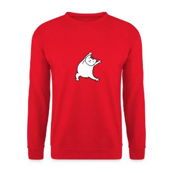 Gym Cat Gymnastik Yoga Katze Mietze Mietzekatze - Unisex Pullover - Rot - Vorne - Alina (178cm) & Michal (187cm)