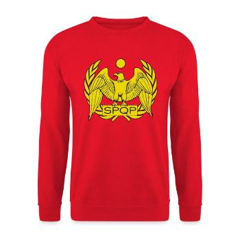 Roma Römisch Römischer Reich SPQP Polonia Polen - Unisex Pullover - Rot - Vorne - Alina (178cm) & Michal (187cm)