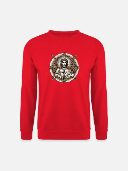Jesus Christ Antiq Logo - Unisex Pullover - Rot