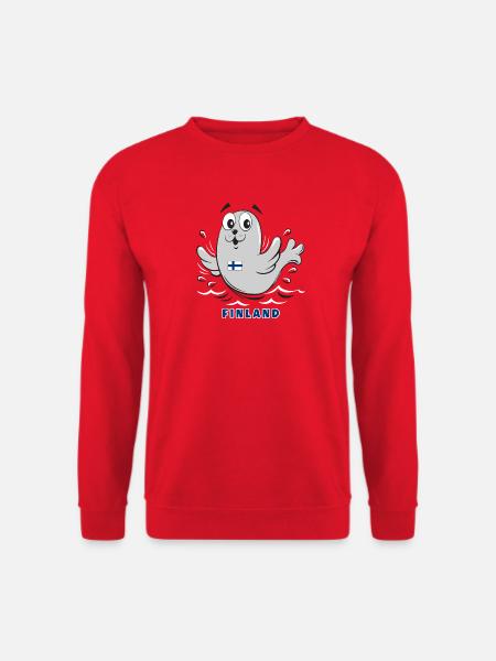 KUUTTI-SAIMAANNORPPA, Finnland, Geschenkartikel 01-05 - Unisex Pullover - Rot