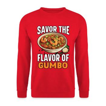 Gumbo-Liebhaber Foodie Louisiana Essen Cajun-Küche - Unisex Pullover - Rot - Vorne - Alina (178cm) & Michal (187cm)