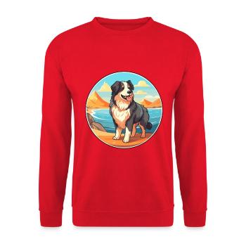 Karpaten-Schäferhund-Rasse-Cartoon-Kawaii-Hund - Unisex Pullover - Rot - Vorne - Alina (178cm) & Michal (187cm)