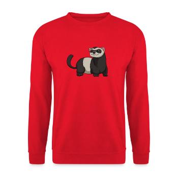 Ferret Frettchen - Unisex Pullover - Rot - Vorne - Alina (178cm) & Michal (187cm)