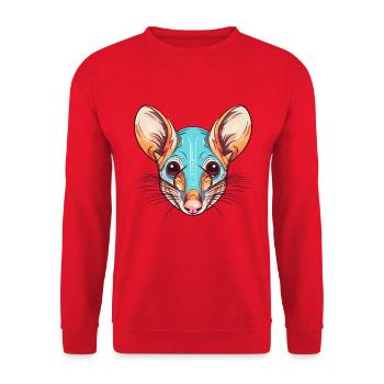 Elefant Spitzmaus Buntes Aquarell Cartoon Kawaii - Unisex Pullover - Rot - Vorne - Alina (178cm) & Michal (187cm)