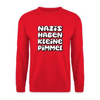 Nazis haben kleine Pimmel - Unisex Pullover - Rot - Vorne - Alina (178cm) & Michal (187cm)