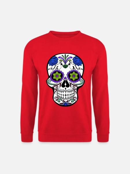 mexikanischer Schädel - Unisex Pullover - Rot