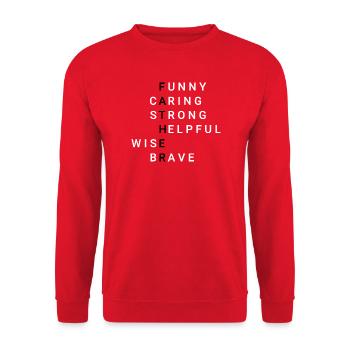 Father Vater - Unisex Pullover - Rot - Vorne - Alina (178cm) & Michal (187cm)