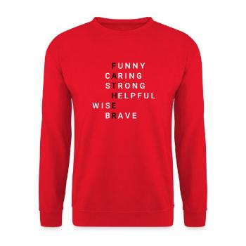 Father Vater - Unisex Pullover - Rot - Vorne - Alina (178cm) & Michal (187cm)