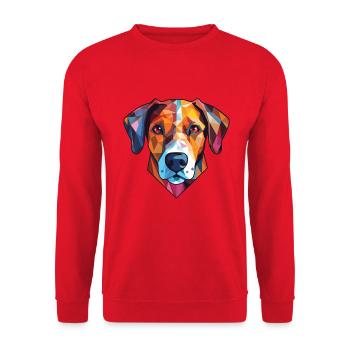 Istrische kurzhaarige Hunderasse Aquarell - Unisex Pullover - Rot - Vorne - Alina (178cm) & Michal (187cm)
