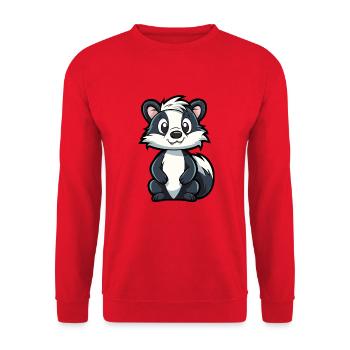 Stinktier niedliche Karikatur Kawaii Aquarell Tier Haustier - Unisex Pullover - Rot - Vorne - Alina (178cm) & Michal (187cm)