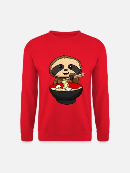 Ramen Faultier Otaku - Unisex Pullover - Rot
