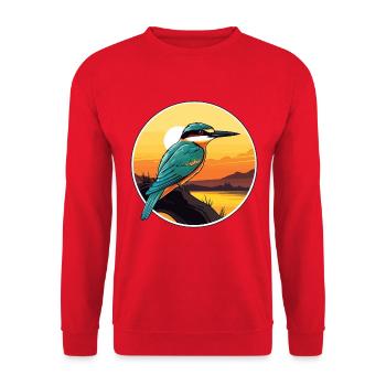 Bienenfresser Bunte Aquarell-Karikatur Kawaii Haustier - Unisex Pullover - Rot - Vorne - Alina (178cm) & Michal (187cm)