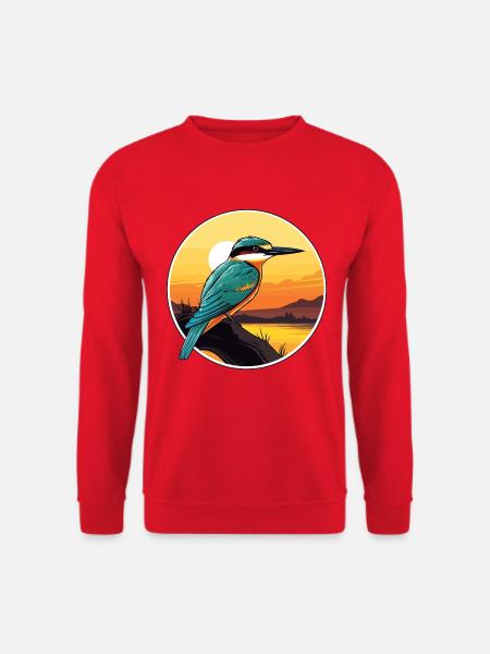 Bienenfresser Bunte Aquarell-Karikatur Kawaii Haustier - Unisex Pullover - Rot