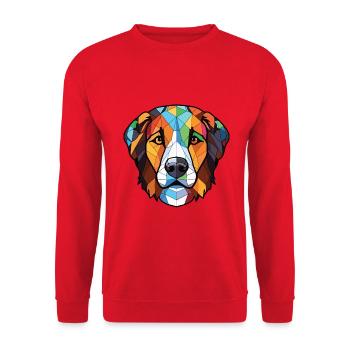 Karpaten-Schäferhund-Rasse buntes Aquarell - Unisex Pullover - Rot - Vorne - Alina (178cm) & Michal (187cm)