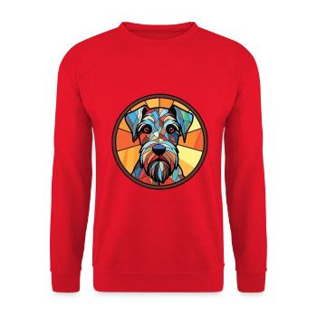 Standard-Schnauzer-Hunderasse buntes Aquarell - Unisex Pullover - Rot - Vorne - Alina (178cm) & Michal (187cm)