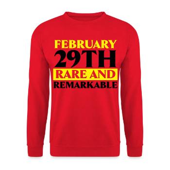 Happy Birthday Schaltjahr 29. Februar Schalttag - Unisex Pullover - Rot - Vorne - Alina (178cm) & Michal (187cm)