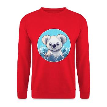 Koala Aquarell Karikatur Kawaii Haustier Tier Farbefu - Unisex Pullover - Rot - Vorne - Alina (178cm) & Michal (187cm)