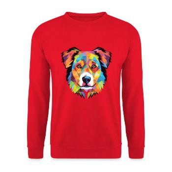 Karpaten-Schäferhund-Rasse buntes Aquarell - Unisex Pullover - Rot - Vorne - Alina (178cm) & Michal (187cm)