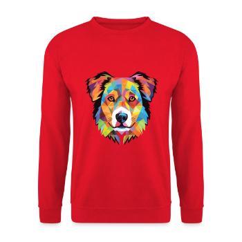 Karpaten-Schäferhund-Rasse buntes Aquarell - Unisex Pullover - Rot - Vorne - Alina (178cm) & Michal (187cm)