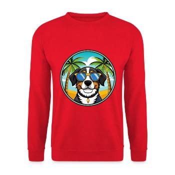 Entlebucher Sennenhund Rasse Cartoon Sonnenbrille - Unisex Pullover - Rot - Vorne - Alina (178cm) & Michal (187cm)