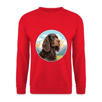 Boykin Spaniel Hunderasse Cartoon Kawaii Aquarell - Unisex Pullover - Rot - Vorne - Alina (178cm) & Michal (187cm)
