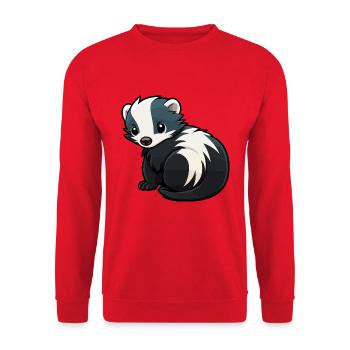 Stinktier niedliche Karikatur Kawaii Aquarell Tier Haustier - Unisex Pullover - Rot - Vorne - Alina (178cm) & Michal (187cm)