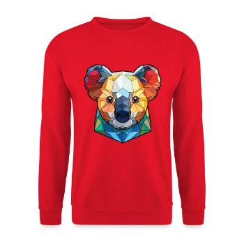 Koala buntes Aquarell Tier Haustier Illustration - Unisex Pullover - Rot - Vorne - Alina (178cm) & Michal (187cm)