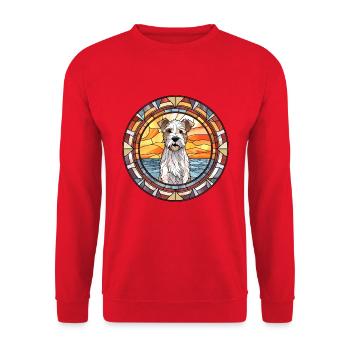 Möwe Terrier Hunderasse Buntes Glas Buntes Wate - Unisex Pullover - Rot - Vorne - Alina (178cm) & Michal (187cm)