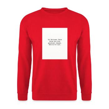 Hab Vertrauen - Unisex Pullover - Rot - Vorne - Alina (178cm) & Michal (187cm)