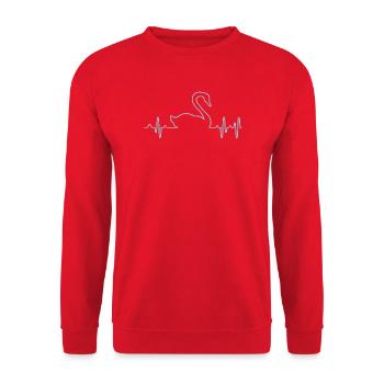 Schwan - Unisex Pullover - Rot - Vorne - Alina (178cm) & Michal (187cm)