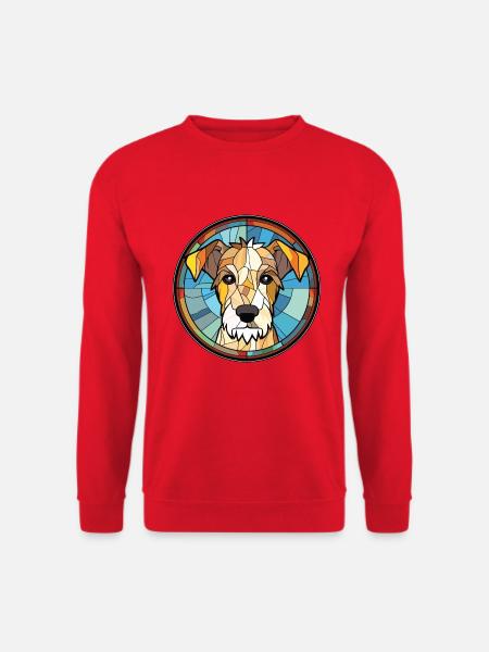 Möwe Terrier Hunderasse Aquarell Illustration - Unisex Pullover - Rot