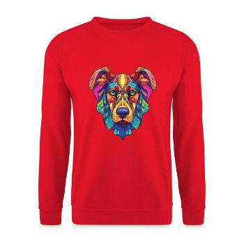 Indische Pariah-Hunderasse Aquarell-Illustration - Unisex Pullover - Rot - Vorne - Alina (178cm) & Michal (187cm)