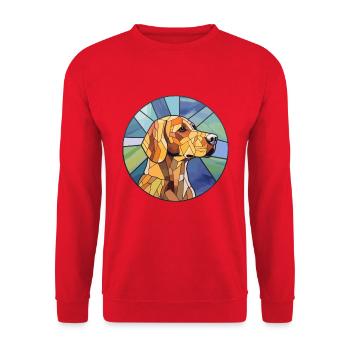 Braque Saint Germain Hunderasse Buntglasfarbe - Unisex Pullover - Rot - Vorne - Alina (178cm) & Michal (187cm)