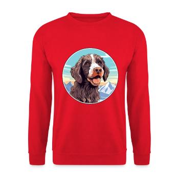 Pudelpointer Hunderasse Cartoon Kawaii Aquarell - Unisex Pullover - Rot - Vorne - Alina (178cm) & Michal (187cm)