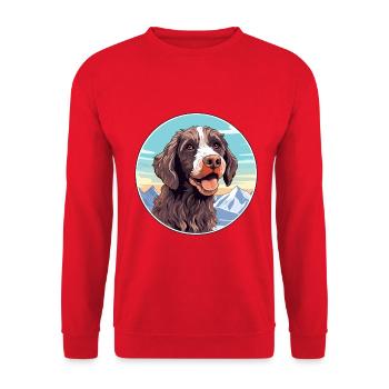 Pudelpointer Hunderasse Cartoon Kawaii Aquarell - Unisex Pullover - Rot - Vorne - Alina (178cm) & Michal (187cm)
