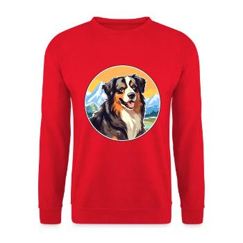 Böhmischer Schäferhund Rasse Cartoon Kawaii Waterco - Unisex Pullover - Rot - Vorne - Alina (178cm) & Michal (187cm)