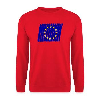 EU Flag Flagge Europa Euro Union painted gemalt - Unisex Pullover - Rot - Vorne - Alina (178cm) & Michal (187cm)