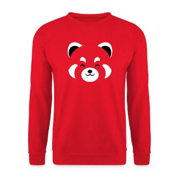 Roter Panda Kawaii - Unisex Pullover - Rot - Vorne - Alina (178cm) & Michal (187cm)