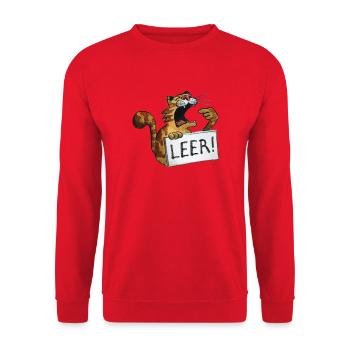 hungrige Katze (leer) - Unisex Pullover - Rot - Vorne - Alina (178cm) & Michal (187cm)