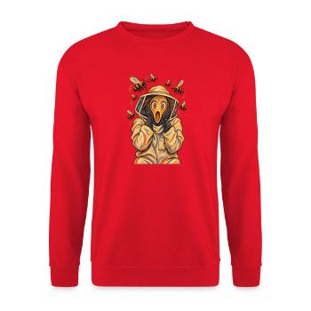 Der Schrei des Imkers - Unisex Pullover - Rot - Vorne - Alina (178cm) & Michal (187cm)