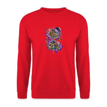 Sphärenwald der Zeit - Unisex Pullover - Rot - Vorne - Alina (178cm) & Michal (187cm)
