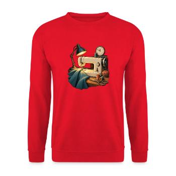 Nur noch eine Naht – Nähen bis Mitternacht - Unisex Pullover - Rot - Vorne - Alina (178cm) & Michal (187cm)