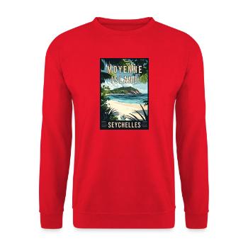 Erleben Sie die Gelassenheit der Moyenne-Insel, Seychellen, - Unisex Pullover - Rot - Vorne - Alina (178cm) & Michal (187cm)