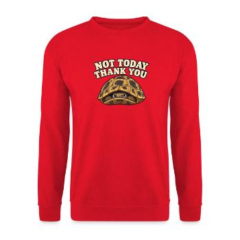 Nicht heute, Schildkröte - Unisex Pullover - Rot - Vorne - Alina (178cm) & Michal (187cm)