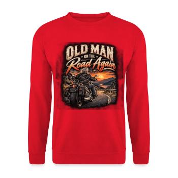 Old Biker - Unisex Pullover - Rot - Vorne - Alina (178cm) & Michal (187cm)