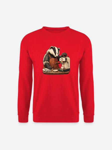 Heimbarista Dachs – Espresso ist Chefsache - Unisex Pullover - Rot