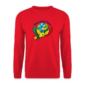 Frieden für alle – Senegal - Unisex Pullover - Rot - Vorne - Alina (178cm) & Michal (187cm)