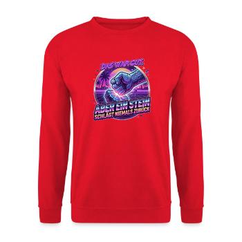 Das_war_gut-_aber_ein_Stein_schlaegt_niemals_zu - Unisex Pullover - Rot - Vorne - Alina (178cm) & Michal (187cm)